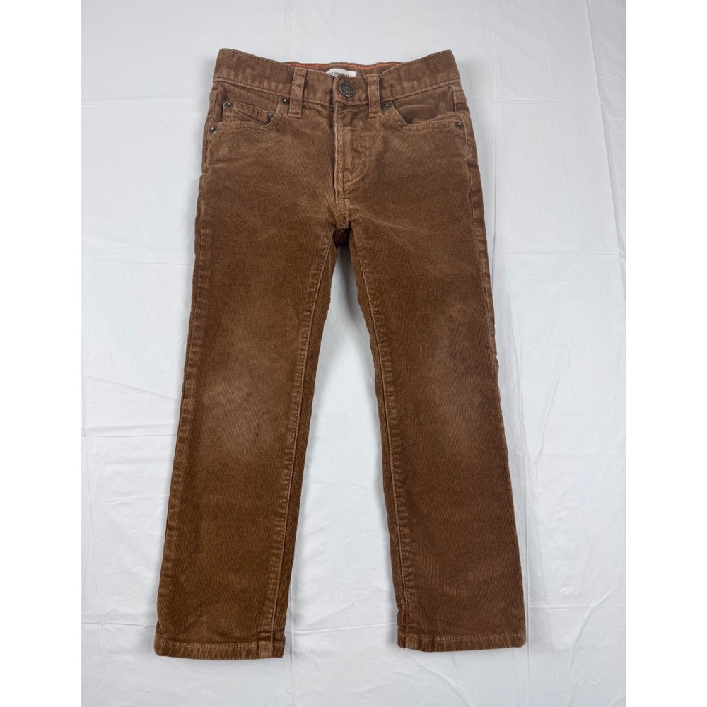 Crewcuts Boys Brown Corduroy Pants Size 4 Adjustable Waist Five Pocket Trousers